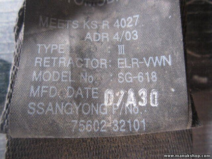Sicherheitsgurt Gurt SsangYong Actyon Sport Korando QJ 7560232101 Q10007004509