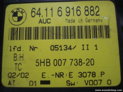 Klimabedienteil BMW AUC 64116916882 64 11 6916882 5HB 007 738 20 5HB00773820