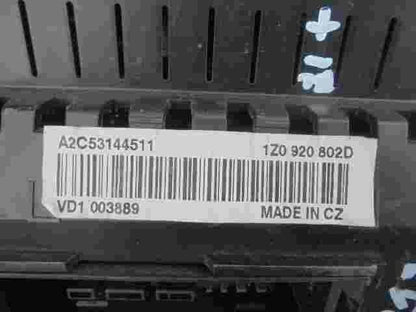 Kombiinstrument Tacho Skoda Octavia A2C53144511 1Z0920802D VD1 VDO 003889