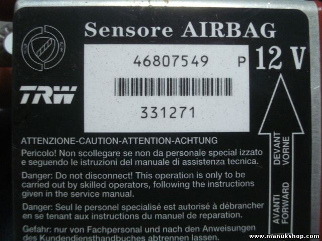 Airbagsensor Airbagsteuergerät Fiat Panda 2003 12V TRW 46807549P 46807549
