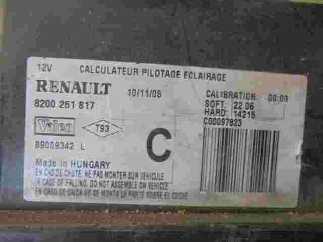 Steuergerät Licht Kontroll Renault Clio Kangoo 8200261817 Valeo 89009342L