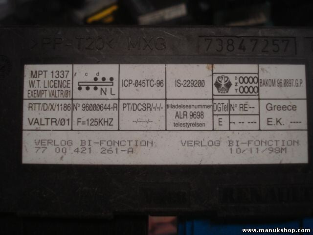 Steuergerät Wegfahrsperre Alarmmodul Laguna 73847257 96000644R 7700421261A