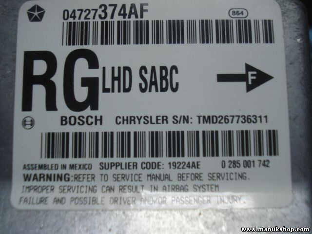 Airbagsensor Airbagsteuergerät Chrysler 04727374AF 04727374 TMD267736311 19224AE