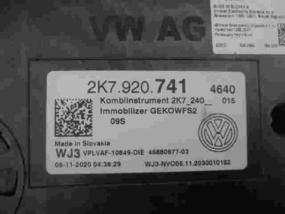 Kombiinstrument Tacho VW Caddy 2K7920741 2K7240015 WJ3 VPLVAF10849DIE 4588067703