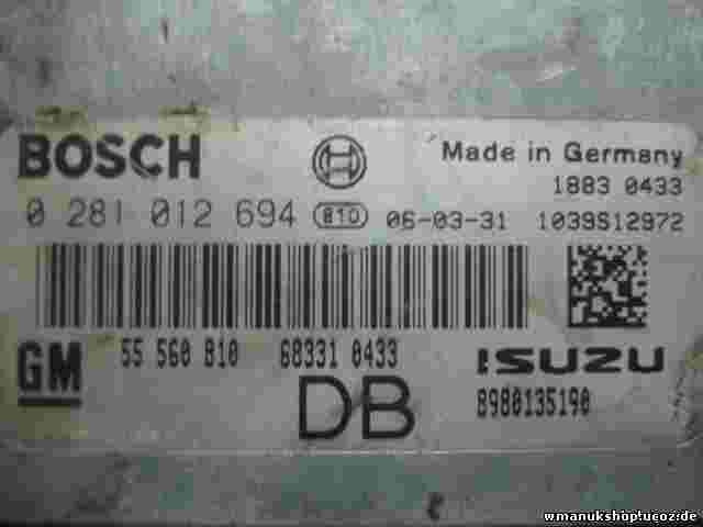 Motorsteuergerät Opel Astra H 1.7 2006-2007 GM 55560810 8980135190 0281012694