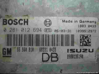 Motorsteuergerät Opel Astra H 1.7 2006-2007 GM 55560810 8980135190 0281012694