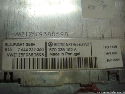 Radio CD Seat Alhambra 5Z0035152A 5Z0 035 152 A 3B0035343 RCD200