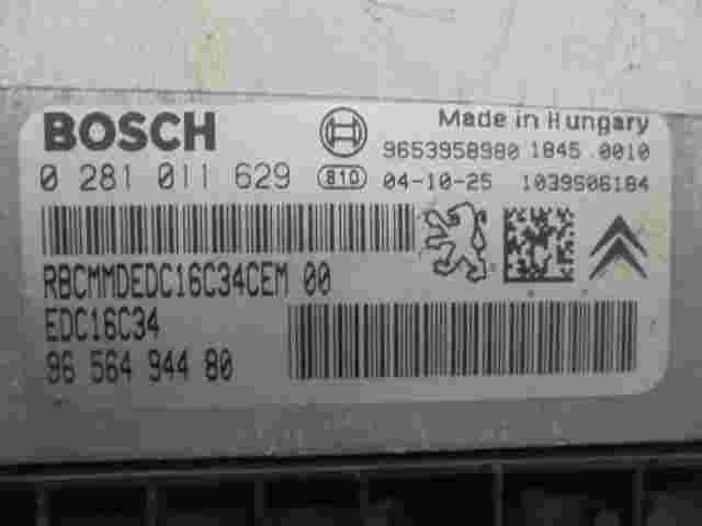 Motorsteuergerät Citroen C4 Peugeot 307 9656494480 9653958980 BOSCH 0281011629