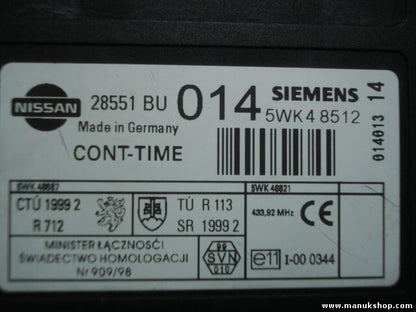 Steuergerät Zentralverriegelung Nissan Almera Tino 28551BU014 SIEMENS 5WK48512