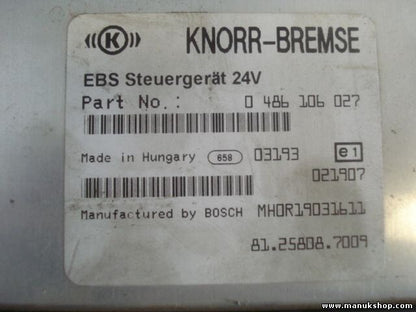 Bremsassistent Steuergerät EBS Man 81258087009 MH0R19031611 BOSCH 0486106027