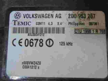 Steuergerät Wegfahrsperre Alarmmodul VW 2.5 2D0953257 2D0 953 257 TEMIC 03M11