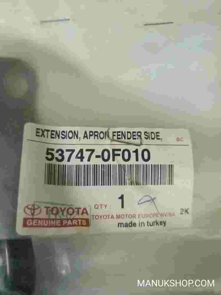 Extension Apron Fender Side RH Toyota Corolla Verso 537470F010 53747-0F010