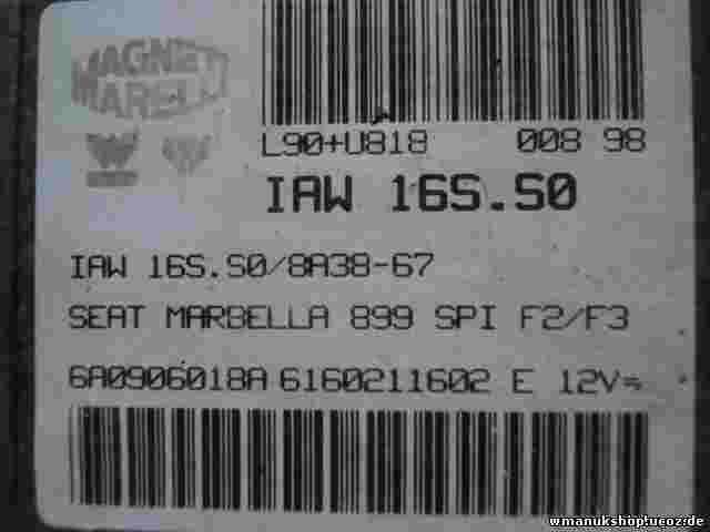Motorsteuergerät Seat Marbella 6A0906018A 6160211602E IAW16SS0 IAW 16S.S0
