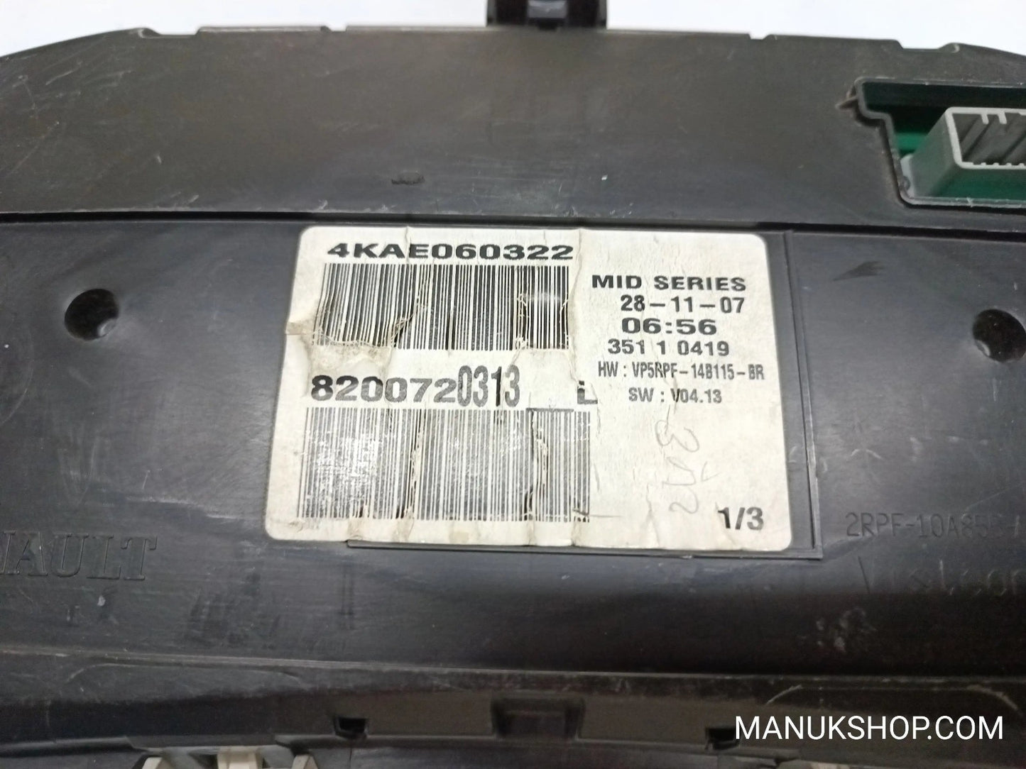 Kombiinstrument Tacho Renault Megane 8200720313L VP5RPF14B115-BR 2RPF10A855AE