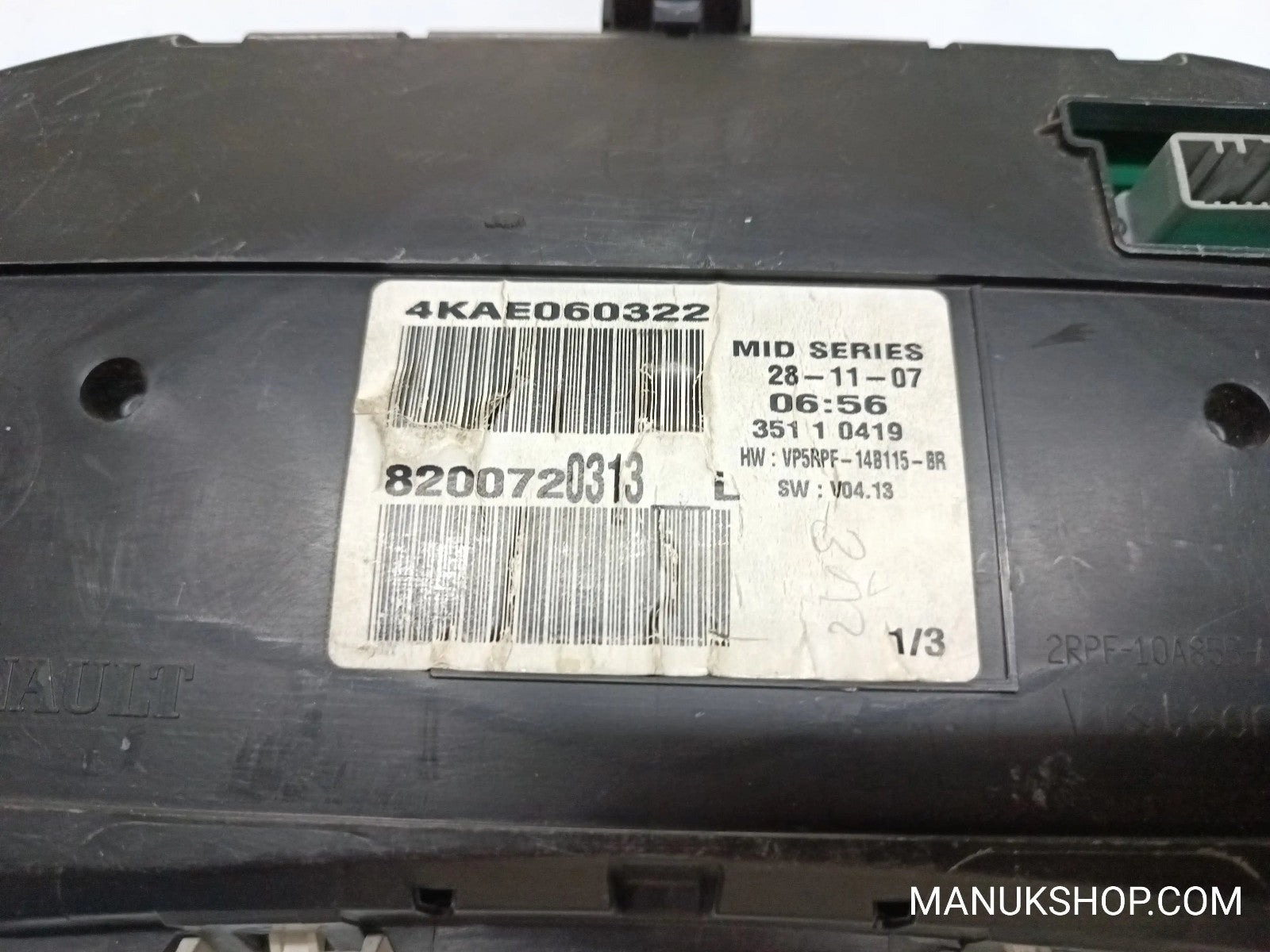 Kombiinstrument Tacho Renault Megane 8200720313L VP5RPF14B115-BR 2RPF10A855AE