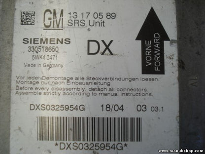 Airbagsensor Airbagsteuergerät Opel Vectra C GM 13170589 13 17 05 89 DX 5WK43471