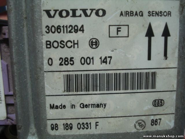 Airbagsensor Airbagsteuergerät Volvo V40 30611294 BOSCH 0285001147 0 285 001 147
