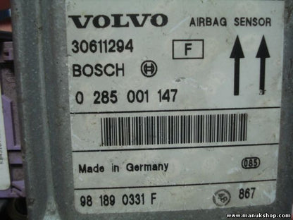Airbagsensor Airbagsteuergerät Volvo V40 30611294 BOSCH 0285001147 0 285 001 147