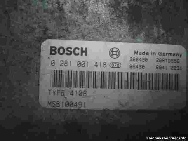 Motorsteuergerät Rover 200 MSB100491 TYPE 4108 BOSCH 0281001418 28RTD956