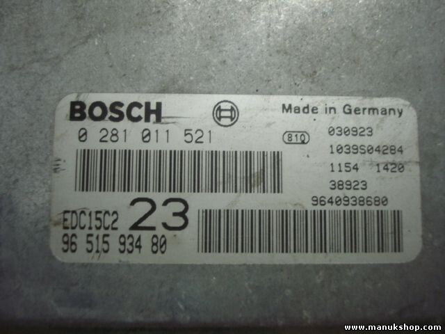 Motorsteuergerät Citroen Xsara 9651593480 EDC15C2 23 9640938680 BOSCH 0281011521