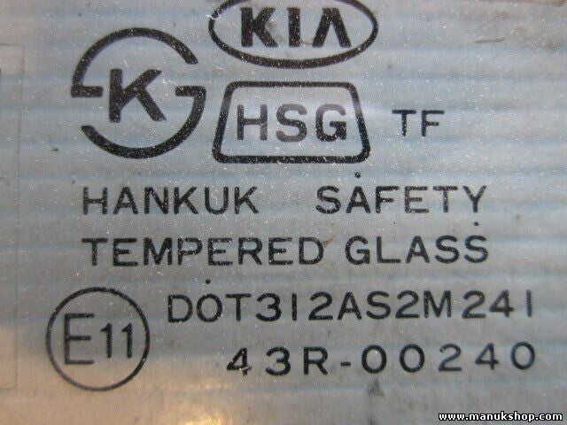 Dreieck Scheibe Seitenscheibe hinten links Kia Sportage 43R00240 DOT3142AS2M241
