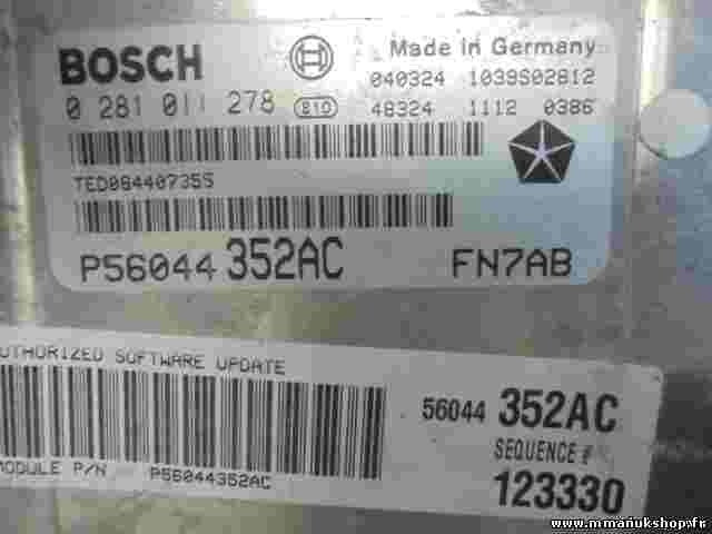 Motorsteuergerät Jeep Cherokee KJ 2.5 P56044352AC 56044352AC FN7AB 0281011278