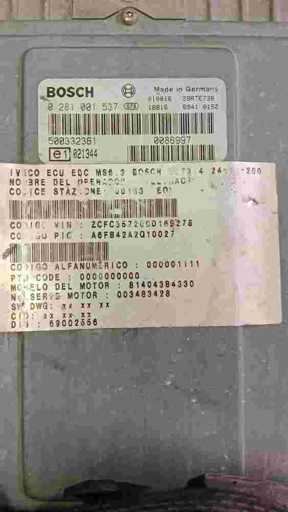 Motorsteuergerät  Iveco Daily III 500332361 BOSCH 0281001537 0 281 001 537
