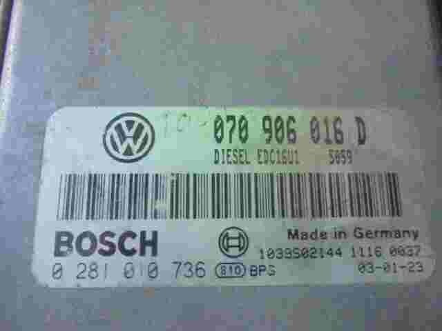 Motorsteuergerät Touraeg 070906016D DIESEL EDC16U1 1039S02144 BOSCH 0281010736
