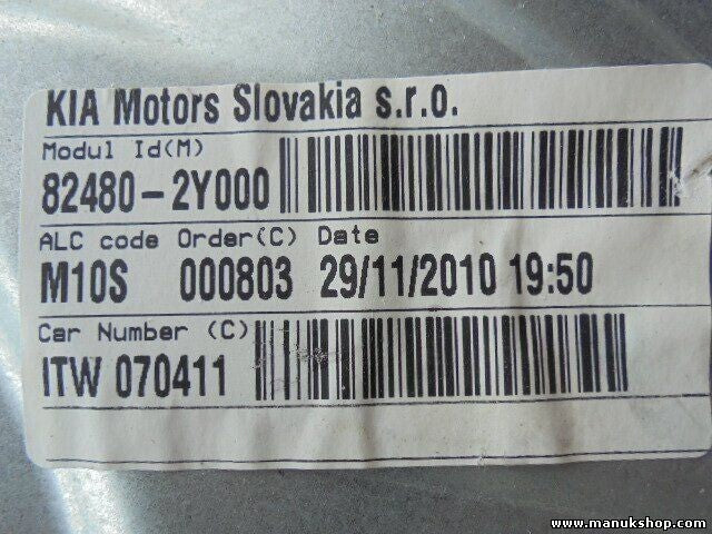 Fensterheber elektrisch Vorne rechts Hyundai 824802Y000 M10S 000803 ITW070411