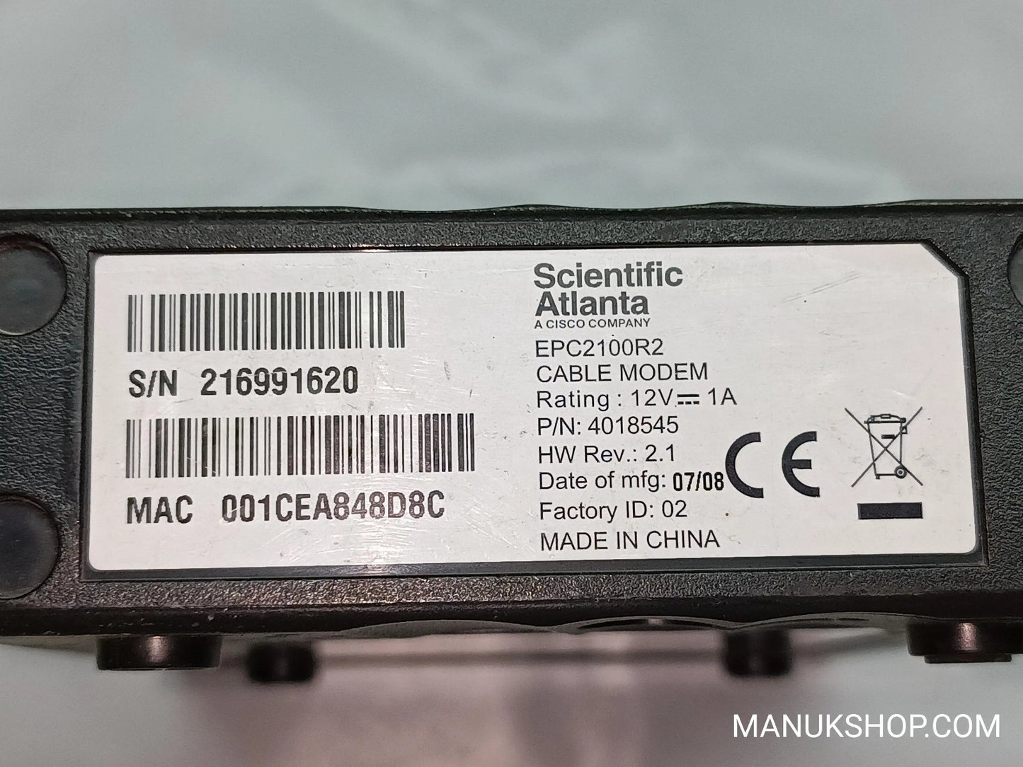 Netzkabel Modem Scientific Atlanta  001CEA848D8C 216991620 EPC2100R2 4018545