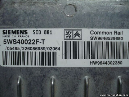 Motorsteuerger Citroen SW9646529680 9646529680 9644302380 5WS40022FT 5WS40022F-T