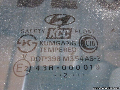 Türscheibe Seitenscheibe hinten links Hyundai Terracan 43R000019 DOT398M354AS3