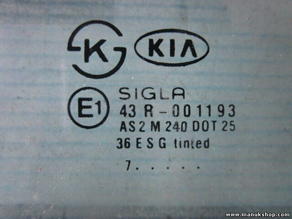 Türscheibe Seitenscheibe hinten links Kia Sportage 2007 43R001193 AS2M240DOT25