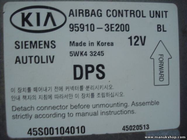 Airbagsensor Airbagsteuergerät Kia Sorento 959103E200 95910-3E200 5WK43245
