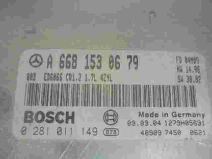 Motorsteuergerät Mercedes Vaneo ED6066 CR1.2 1.7L A6681530679 Q03 0281011149