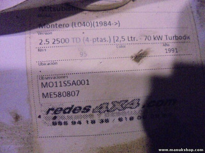 Schaltgetriebe Getriebe Mitsubishi Pajero Montero L040 2.5 TD MO11S5A001 H23754