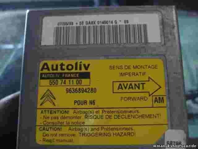 Airbagsensor Airbagsteuergerät Citroen Xsara (AM)  9636894280 550741100