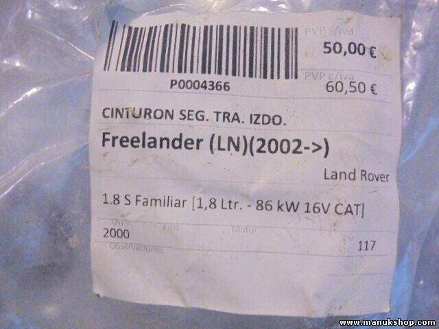 Sicherheitsgurt Gurt Land Rover Freelander LN 1.8 16V 2000 249853
