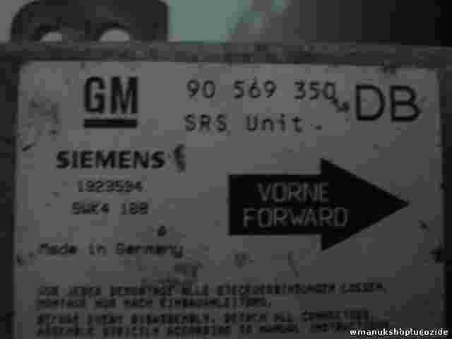 Airbagsensor Airbagsteuergerät Opel Vectra GM 90569350 DB 90 569 350 DB 5WK4188