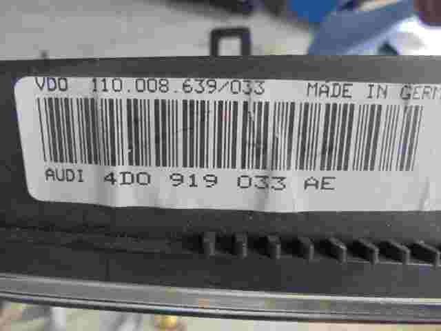 Anzeige Kombiinstrument Tacho Audi A8 4D 4D0 919 033 AE 4D0919033AE VDO