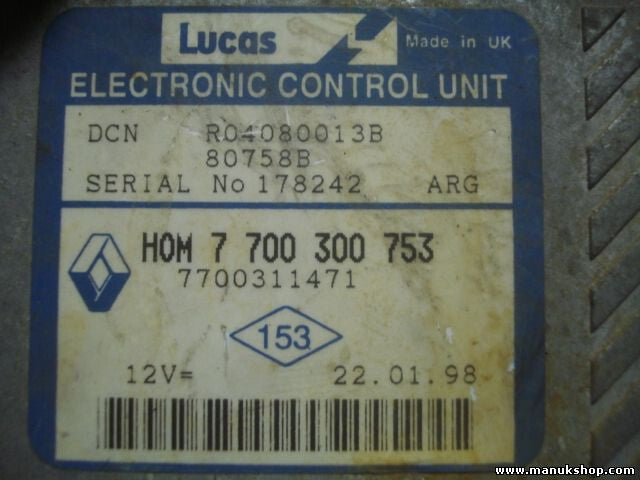 Motorsteuergerät Renault Trafic LUCAS R04080013B 7700300753 80758B 7700311471