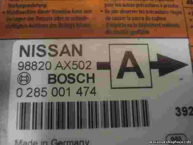 Airbagsensor Airbagsteuergerät Nissan Micra K12  98820AX502 BOSCH 0285001474